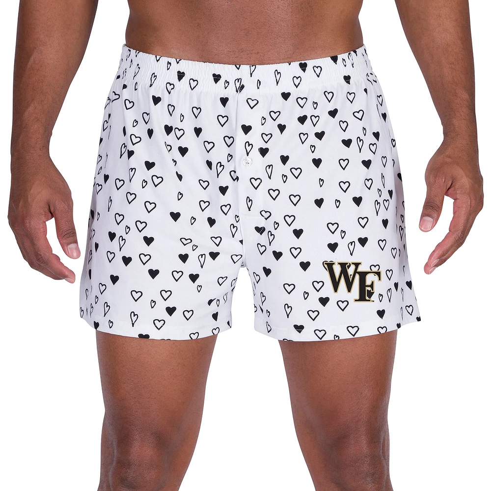 Men's Concepts Sport White Wake Forest Demon Deacons Epiphany Allover Print Knit Boxer Shorts