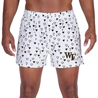 Men's Concepts Sport White Wake Forest Demon Deacons Epiphany Allover Print Knit Boxer Shorts