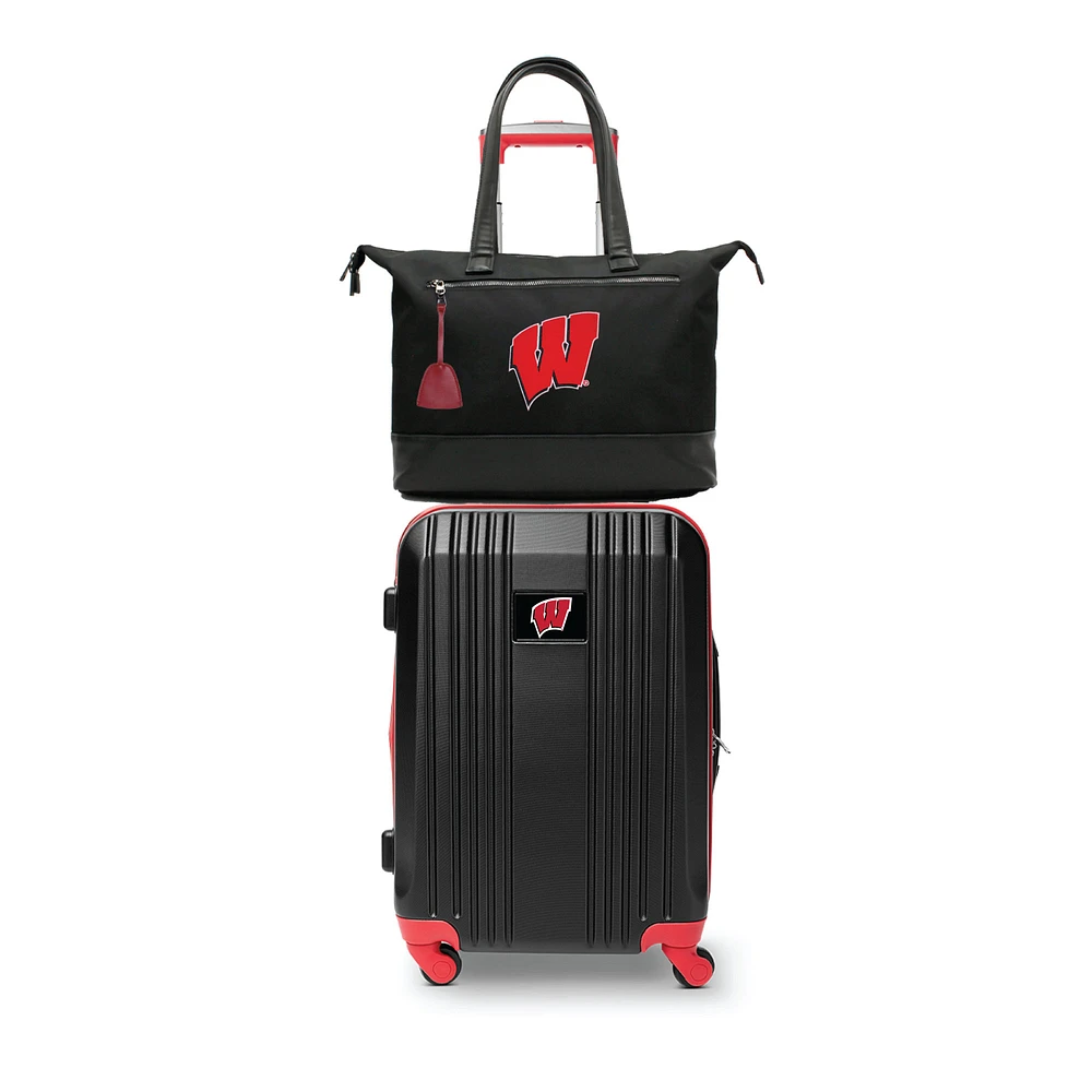 MOJO Wisconsin Badgers Premium Laptop Tote Bag and Luggage Set