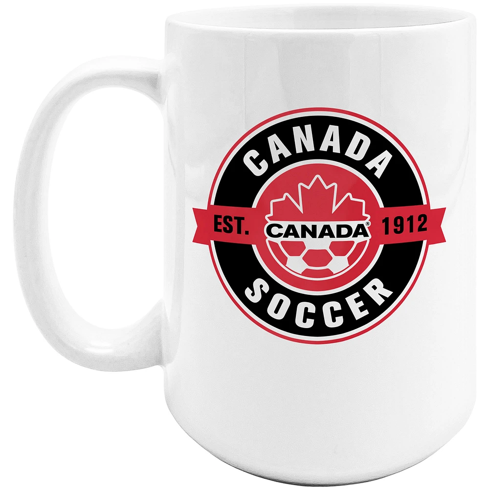 The Sports Vault White Canada Soccer 15oz. Sublimated Coffee Mug