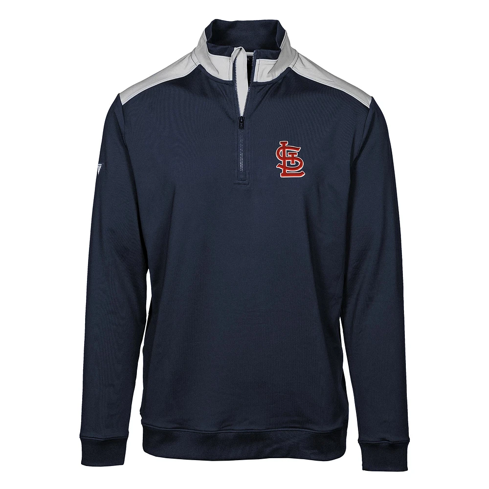 Men's Levelwear Navy St. Louis Cardinals Manifest Quarter-Zip Pullover Top