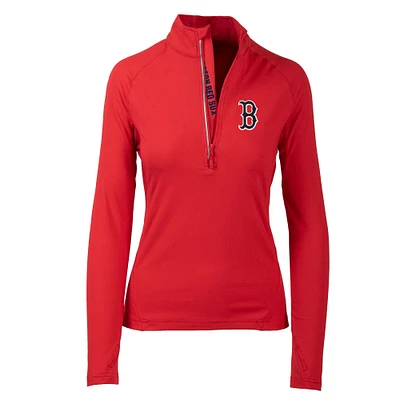 Women's Levelwear Red Boston Red Sox Energy Quarter-Zip Pullover Top