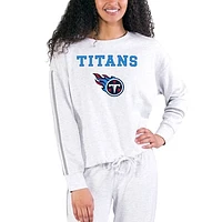 Women's Concepts Sport Cream/Gray Tennessee Titans Pendant French Terry Long Sleeve Top