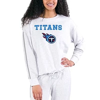 Women's Concepts Sport Cream/Gray Tennessee Titans Pendant French Terry Long Sleeve Top