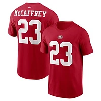 Men's Nike Christian McCaffrey Scarlet San Francisco 49ers Player Name & Number T-Shirt