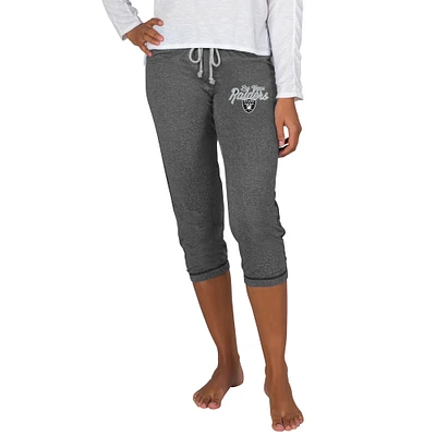 Women's Concepts Sport Charcoal Las Vegas Raiders Quest Knit Capri Pants