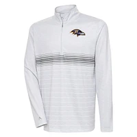 Men's Antigua Heather Gray/Steel Baltimore Ravens Bullseye Quarter-Zip Pullover Top