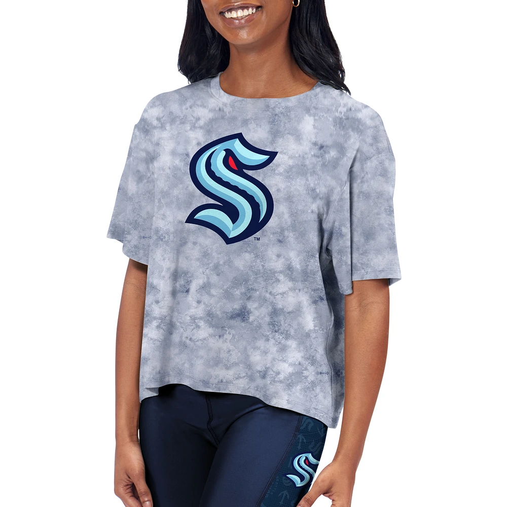 Women's Blue Seattle Kraken Cropped T-Shirt