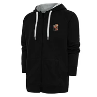 Men's Antigua Black Cleveland Browns Team Logo Victory Full-Zip Hoodie