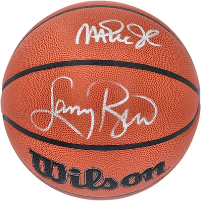 Magic Johnson & Larry Bird Los Angeles Lakers & Boston Celtics Autographed Wilson Authentic Series Indoor/Outdoor Basketball