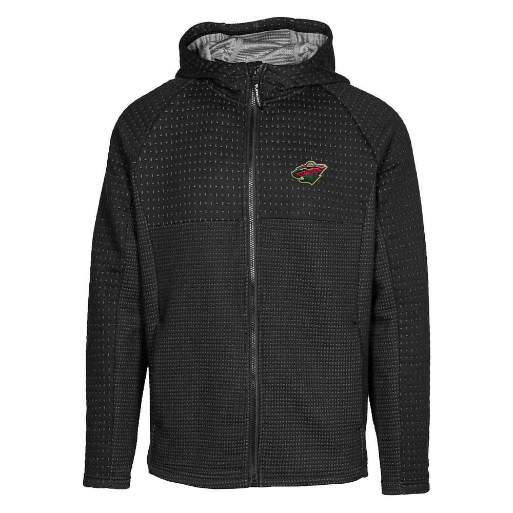 Men's Levelwear Black Minnesota Wild Durham Insignia Full-Zip Hoodie