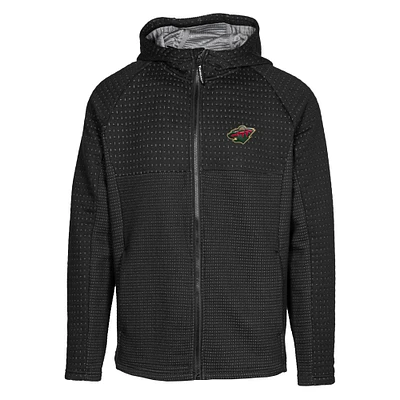 Men's Levelwear Black Minnesota Wild Durham Insignia Full-Zip Hoodie