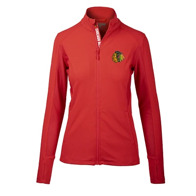 Women's Levelwear Red Chicago Blackhawks Alyssa Icon Mantra Full-Zip Pullover Top