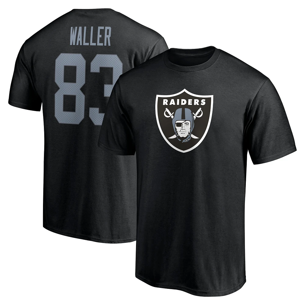 Men's Fanatics Darren Waller Black Las Vegas Raiders Player Icon Name & Number - T-Shirt