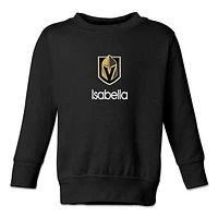 Toddler Black Vegas Golden Knights Personalized Pullover Sweatshirt