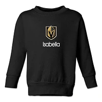 Toddler Black Vegas Golden Knights Personalized Pullover Sweatshirt