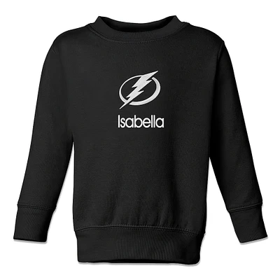 Toddler Black Tampa Bay Lightning Personalized Pullover Sweatshirt