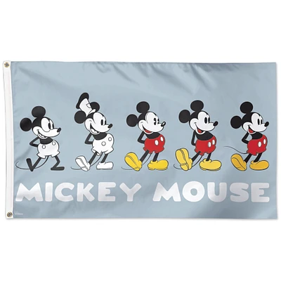 WinCraft Disney Mickey Throughout The Years 3' x 5' Single-Sided Deluxe Flag