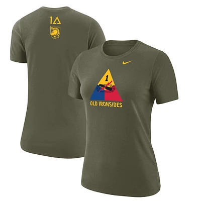 Women's Nike Olive Army Black Knights 1st Armored Division Old Ironsides Operation Torch T-Shirt