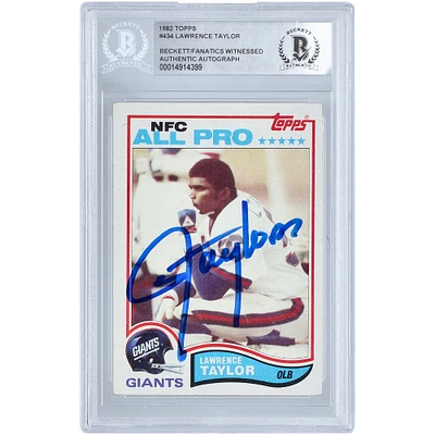 Lawrence Taylor New York Giants Autographed 1982 Topps NFC All Pro #434 Beckett Fanatics Witnessed Authenticated Rookie Card