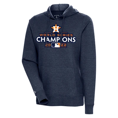Women's Antigua Heather Navy Houston Astros 2022 World Series Champions Action Pullover Hoodie