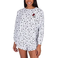 Women's Concepts Sport White Georgia Bulldogs Epiphany Long Sleeve Top & Shorts Set