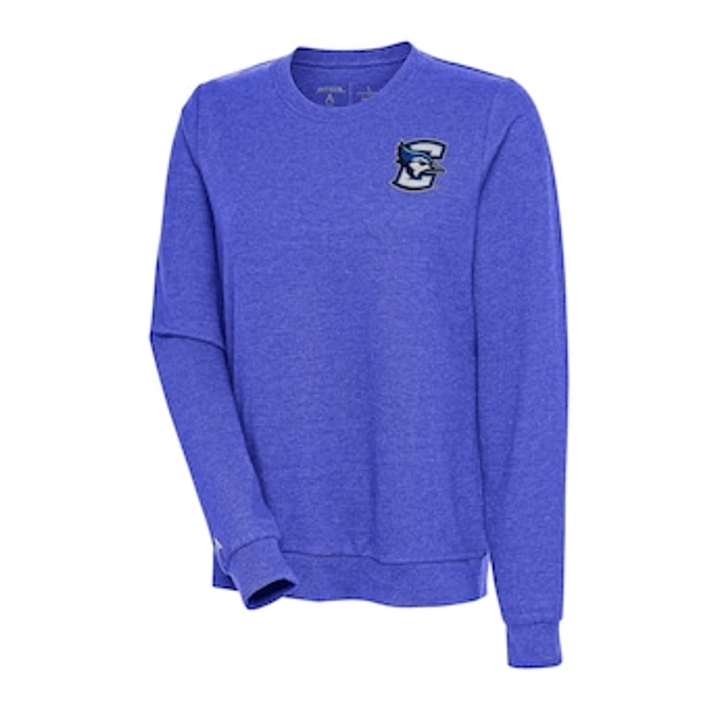 Women's Antigua Heather Royal Creighton Bluejays Action Pullover Sweatshirt