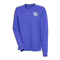 Women's Antigua Heather Royal Kentucky Wildcats Action Pullover Sweatshirt