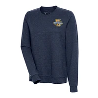 Women's Antigua Heather Navy Marquette Golden Eagles Action Pullover Sweatshirt