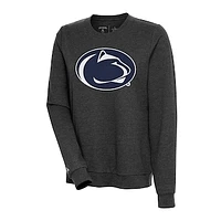 Women's Antigua Heather Black Penn State Nittany Lions Action Pullover Sweatshirt