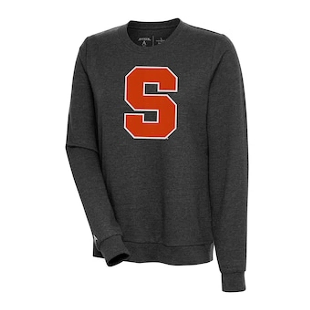 Women's Antigua Heather Black Syracuse Orange Action Pullover Sweatshirt