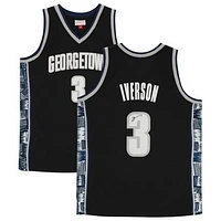 Allen Iverson Georgetown Hoyas Autographed Black Mitchell & Ness Swingman Jersey