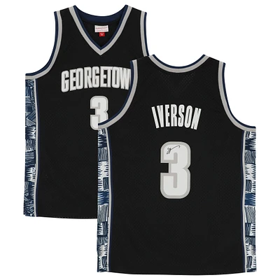 Allen Iverson Georgetown Hoyas Autographed Black Mitchell & Ness Swingman Jersey