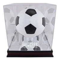 LAFC Mahogany 2022 MLS Cup Champions Team Logo Soccer Ball Display Case
