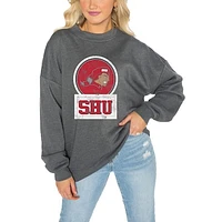 Women's Gameday Couture Charcoal Sacred Heart Pioneers Drop Shoulder Fleece Pullover Sweatshirt