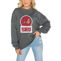Women's Gameday Couture Charcoal Sacred Heart Pioneers Drop Shoulder Fleece Pullover Sweatshirt