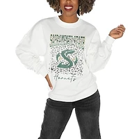 Women's Gameday Couture White Sacramento State Hornets Drop Shoulder Fleece Oversized Pullover Sweatshirt