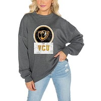 Women's Gameday Couture Charcoal VCU Rams Drop Shoulder Fleece Pullover Sweatshirt
