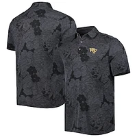 Men's Tommy Bahama Black Wake Forest Demon Deacons Miramar Blooms Polo