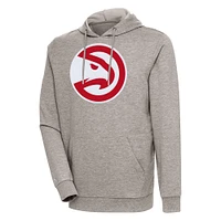 Men's Antigua Oatmeal Atlanta Hawks Action Pullover Hoodie