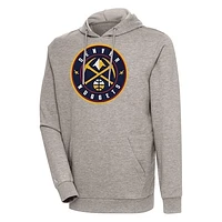 Men's Antigua Oatmeal Denver Nuggets Action Pullover Hoodie