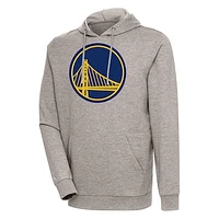 Men's Antigua Oatmeal Golden State Warriors Action Pullover Hoodie