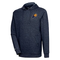 Men's Antigua Heather Navy Indiana Pacers Action Pullover Hoodie