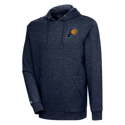 Men's Antigua Heather Navy Indiana Pacers Action Pullover Hoodie