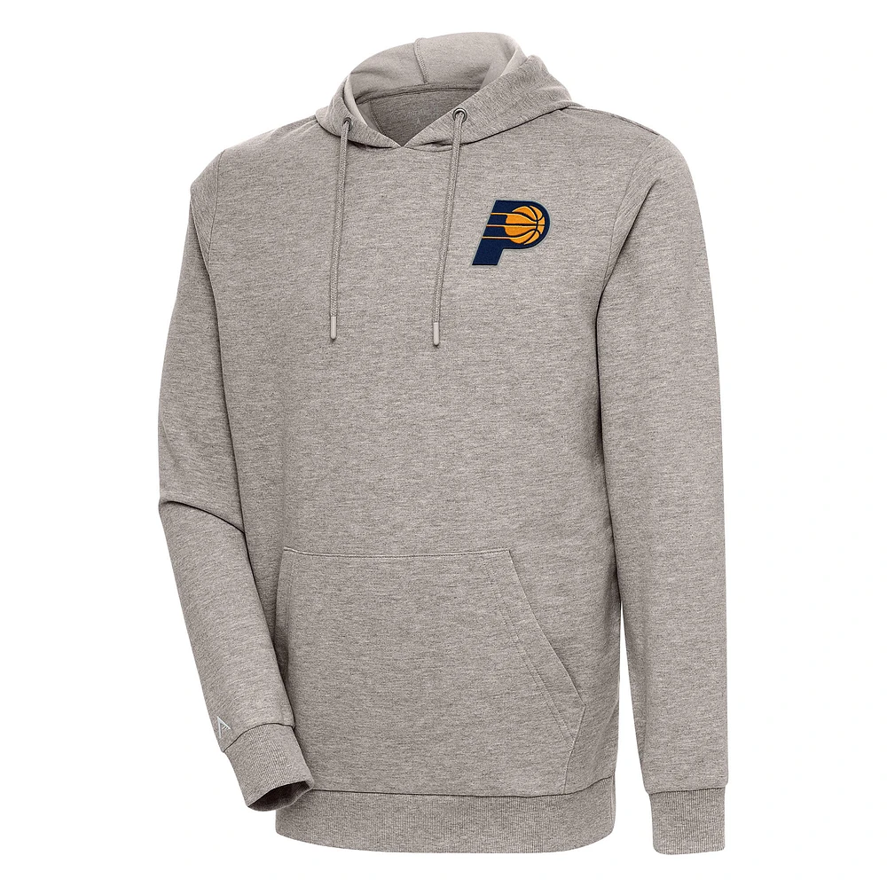 Men's Antigua Oatmeal Indiana Pacers Action Pullover Hoodie