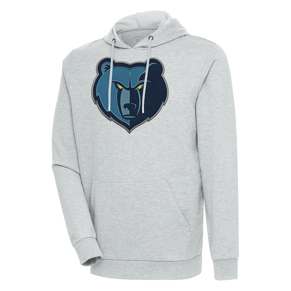 Men's Antigua Heather Gray Memphis Grizzlies Action Pullover Hoodie