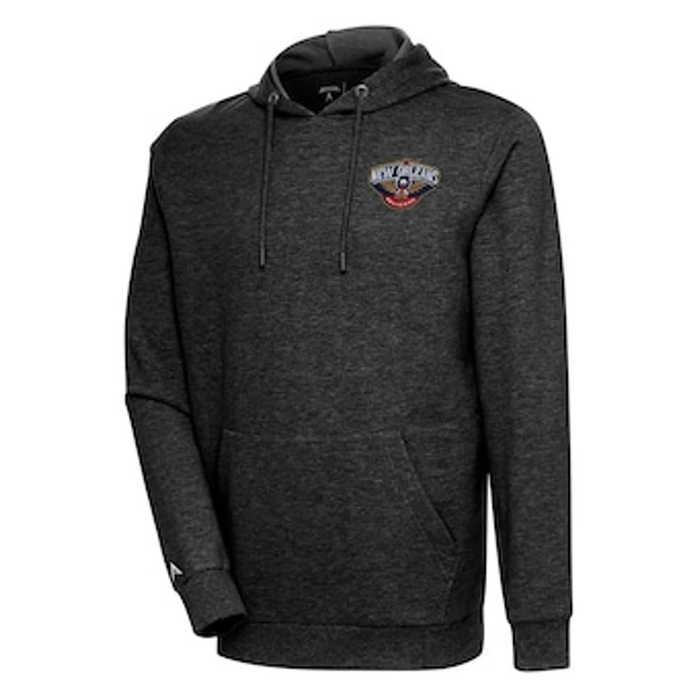 Men's Antigua Heather New Orleans Pelicans Action Pullover Hoodie