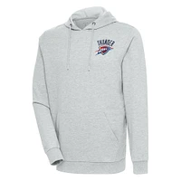 Men's Antigua Heather Gray Oklahoma City Thunder Action Pullover Hoodie