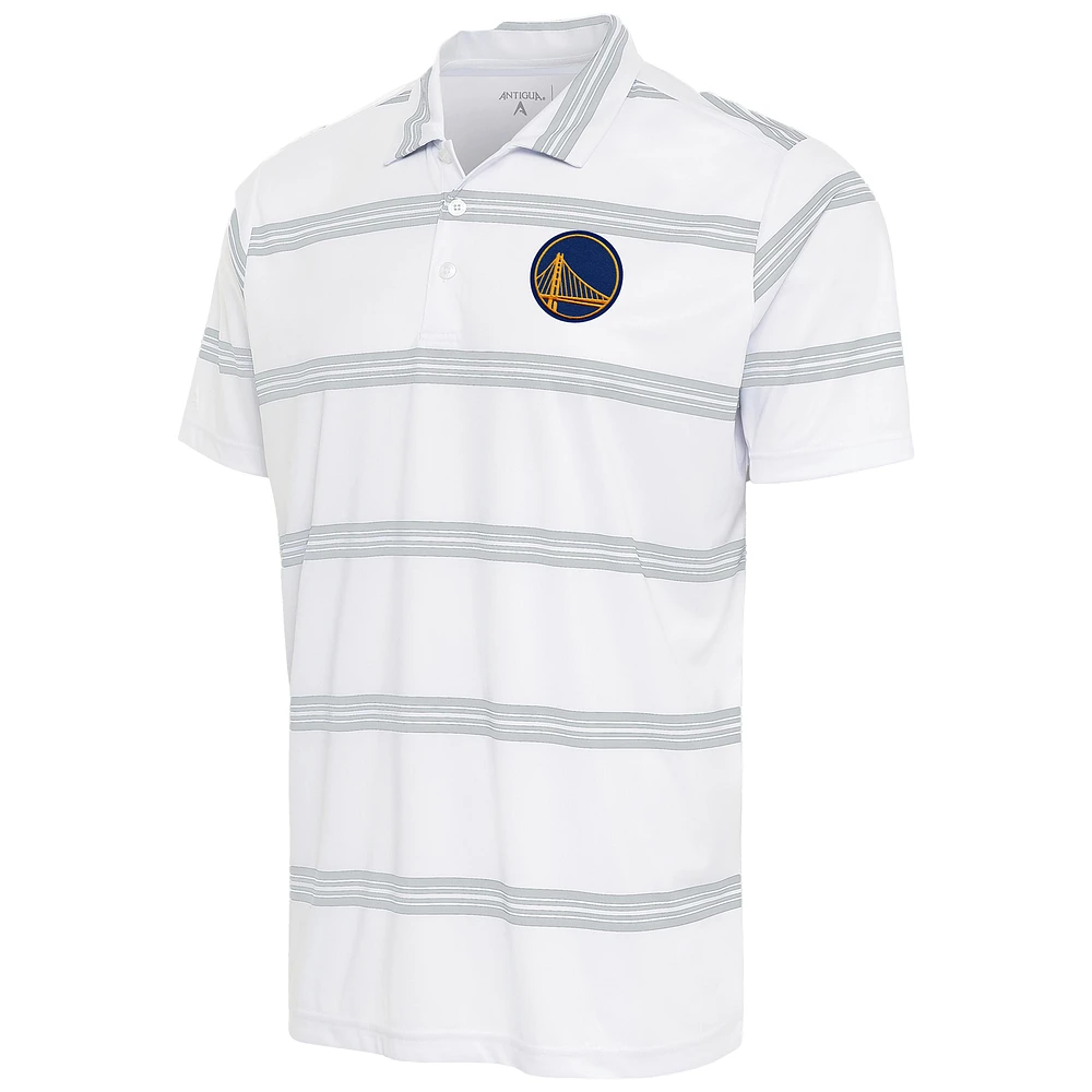 Men's Antigua White/Cream Golden State Warriors Groove Polo