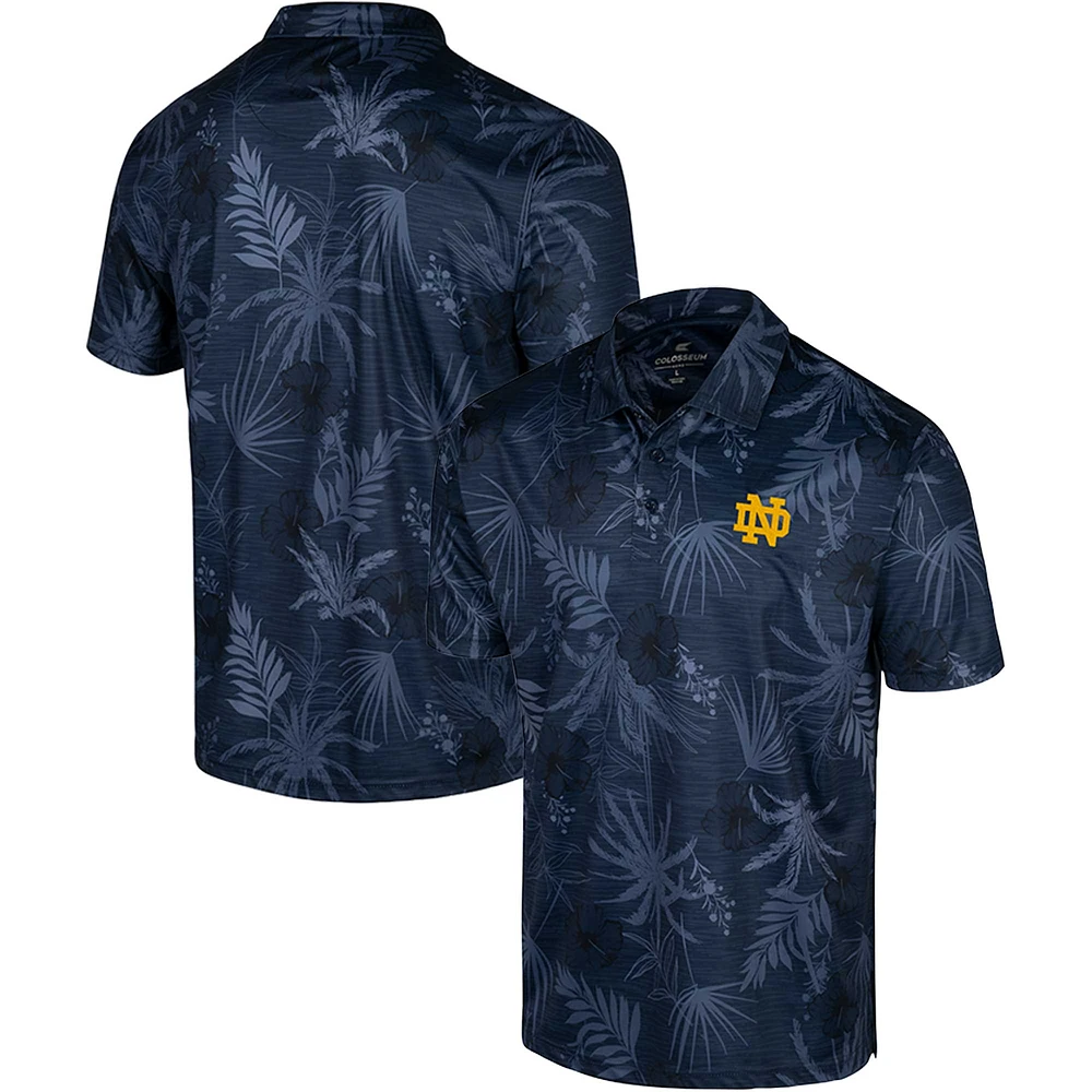 Men's Colosseum Navy Notre Dame Fighting Irish Big & Tall Palms Polo